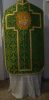 Roman Vestment Green/Gold Russian fabric with Bullion Emblem